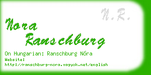 nora ranschburg business card